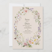 Boho Wildblume Floral Wedding Save The Date (Vorderseite)