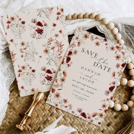 Boho Wildblume Floral Wedding Save The Date