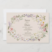 Boho Wildblume Floral Wedding Save The Date (Vorderseite)