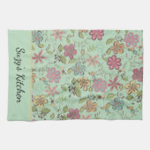 Boho Wildblume Floral Whimsical Country Hütte N Geschirrtuch (Horizontal)