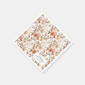 Boho Wildblume Floral White Baby Dusche Serviette (Ecke)