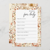 Boho Wildblume Floral wünscht sich Baby Einladung (Vorne/Hinten)