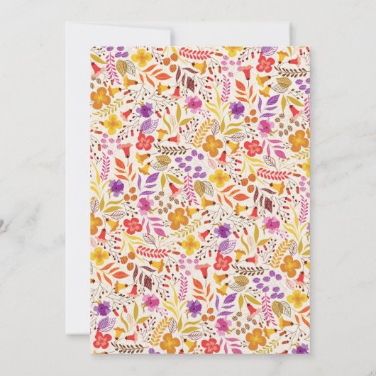 Boho Wildblume Foliage Hochzeit Probe Dinner Einladung (Rückseite)