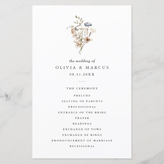 Boho Wildblume Foliage Wedding (Vorderseite)