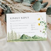 Boho Wildblume Forest Mountain Wedding RSVP Card