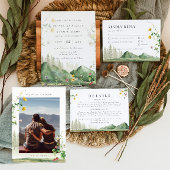 Boho Wildblume Forest Mountain Wedding RSVP Card Begleitkarte