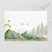 Boho Wildblume Forest Mountain Wedding RSVP Card Begleitkarte (Rückseite)