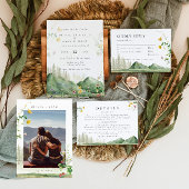 Boho Wildblume Forest Mountain Wedding RSVP Card Karte