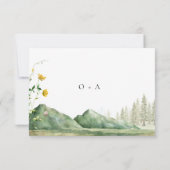 Boho Wildblume Forest Mountain Wedding RSVP Card Karte (Rückseite)