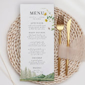 Boho Wildblume Forest Rustic Mountain Wedding Menükarte