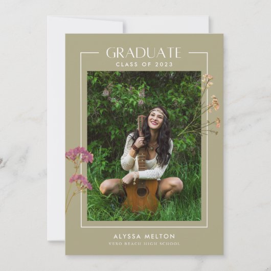 Boho Wildblume Foto Girl Digitaler Abschluss (Vorderseite)