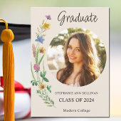 Boho Wildblume Foto Girl Uni-Abschluss Ankündigung