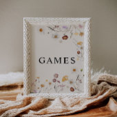 Boho Wildblume Games Wedding Sign Poster