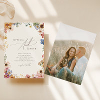 Boho Wildblume Garden Beige Foto Lässig Hochzeit