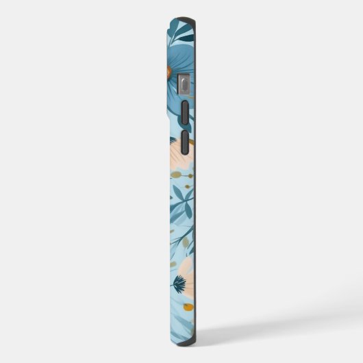 Boho Wildblume Garden Blue Floral iPhone Hülle (Linke Seite)