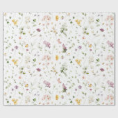 Boho Wildblume Garden Blumenmuster Geschenkpapier (Flach)