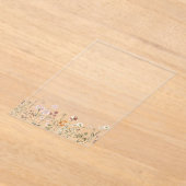 Boho Wildblume Garden Champagne Beige Wedge Acryleinladungen (Ablage )