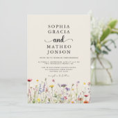 Boho Wildblume Garden Elegante Wildblume Save The Date (Stehend Vorderseite)