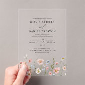 Boho Wildblume Garden Floral Wedding Acryleinladungen (Insitu (Handheld))