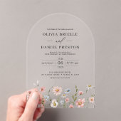 Boho Wildblume Garden Floral Wedding Acryleinladungen (Insitu (Handheld))
