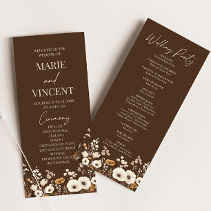 Boho Wildblume Garden Floral Wilde Blume Hochzeit Programm