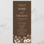 Boho Wildblume Garden Floral Wilde Blume Hochzeit Programm (Vorderseite)
