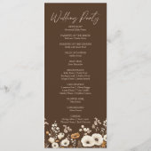Boho Wildblume Garden Floral Wilde Blume Hochzeit Programm (Rückseite)