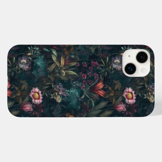 Boho Wildblume Garden Rosa und Grün Case-Mate iPhone Hülle (Rückseite (Horizontal))