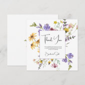 Boho Wildblume Garden Wedding Dankeskarte (Vorne/Hinten)