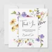 Boho Wildblume Garden Wedding Dankeskarte (Vorderseite)