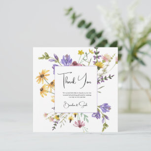Boho Wildblume Garden Wedding Dankeskarte