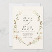 Boho Wildblume Garden Wedding Einladung (Vorderseite)