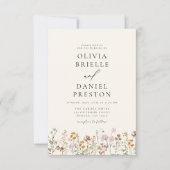 Boho Wildblume Garden Wedding Einladung (Vorderseite)