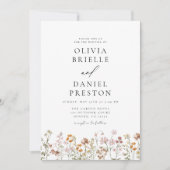 Boho Wildblume Garden Wedding Einladung (Vorderseite)