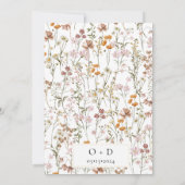 Boho Wildblume Garden Wedding Einladung (Rückseite)