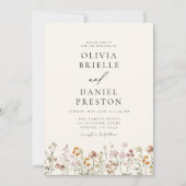Boho Wildblume Garden Wedding Einladung (Vorderseite)