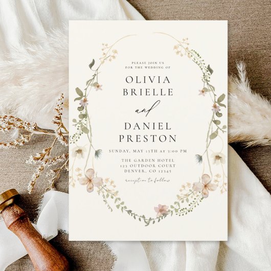 Boho Wildblume Garden Wedding Einladung