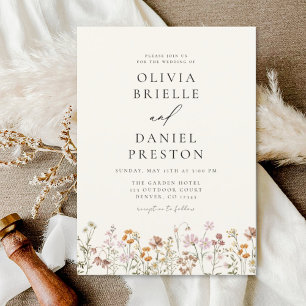 Boho Wildblume Garden Wedding Einladung
