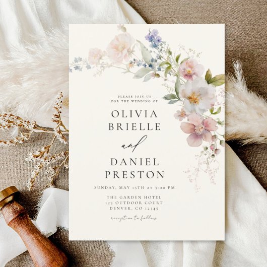 Boho Wildblume Garden Wedding Einladung