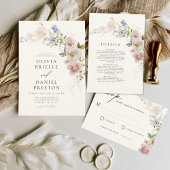 Boho Wildblume Garden Wedding Einladung