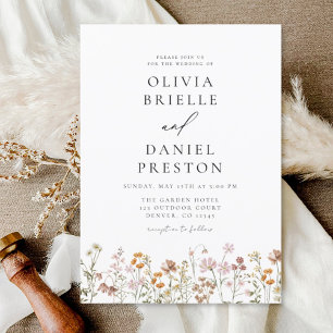 Boho Wildblume Garden Wedding Einladungen