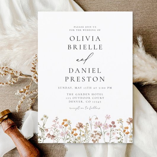 Boho Wildblume Garden Wedding Einladungen