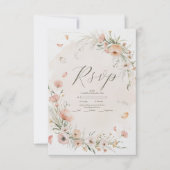 Boho Wildblume Garden Wedding RSVP Karte (Vorderseite)