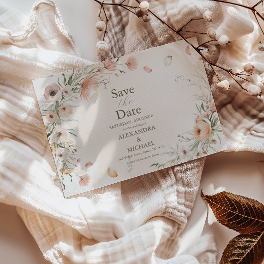 Boho Wildblume Garden Wedding Save The Date