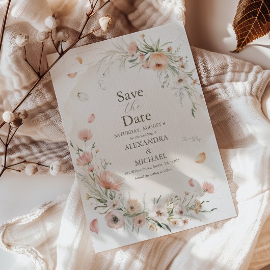Boho Wildblume Garden Wedding Save The Date