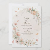 Boho Wildblume Garden Wedding Save The Date (Vorderseite)
