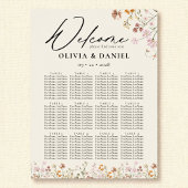 Boho Wildblume Garden Wedding Seating Chart Poster
