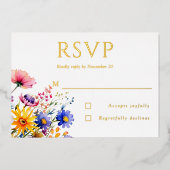 Boho Wildblume Garden Wedding UAWG Folieneinladung (Vorderseite)