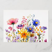 Boho Wildblume Garden Wedding UAWG Folieneinladung (Rückseite)