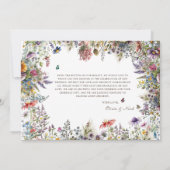 Boho Wildblume Garden White Dankeschön Karte (Rückseite)